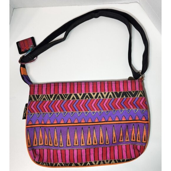 Laurel Burch Fantasticats Tote Shoulder Bag Boho Art To Wear Kitty Cats AS IS - Picture 4 of 10